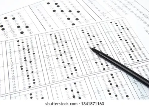 OMR marking close-up